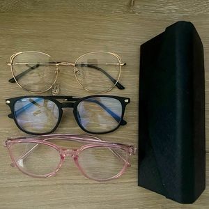 Blue light glasses with 1 case and cleaning towel